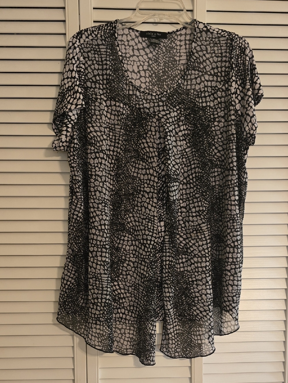 Multi-Pattern Black & White Short Sleeve Womens Top by Adele & May